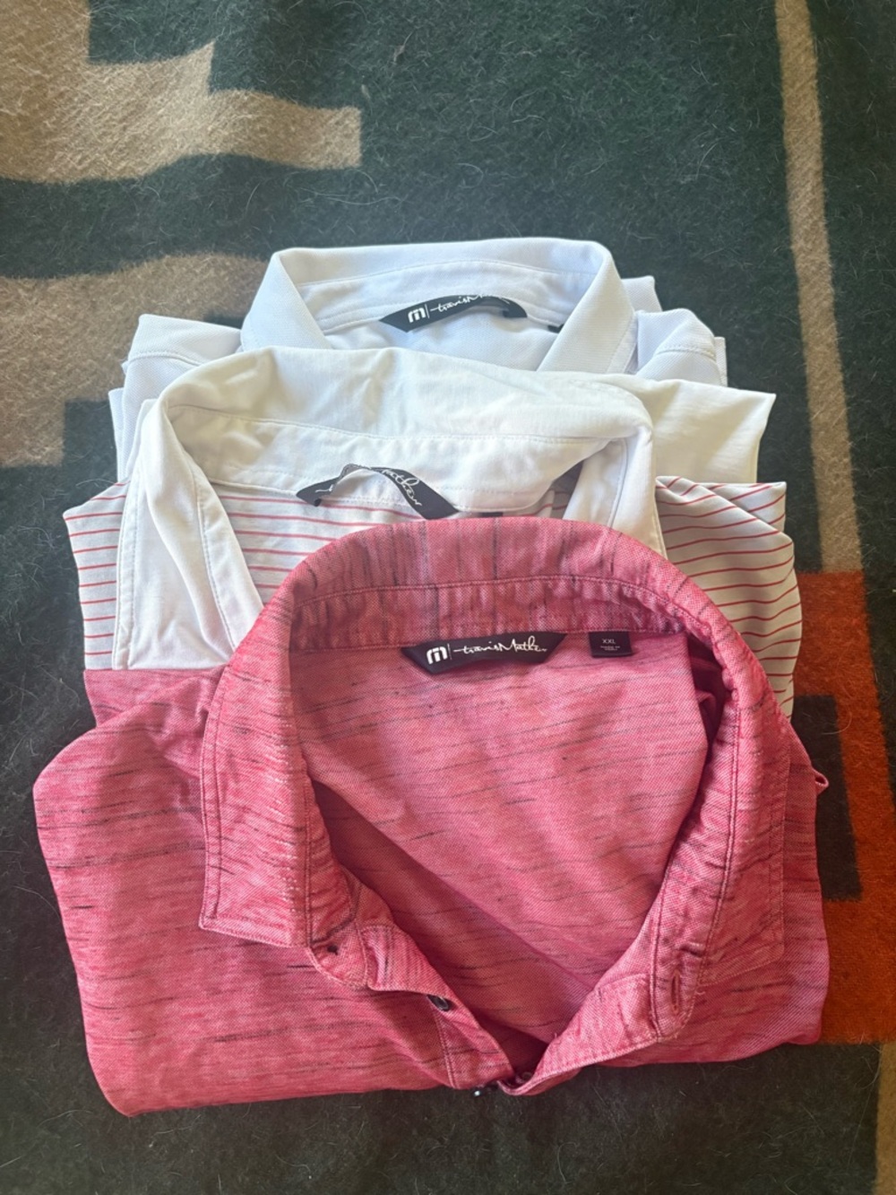 Three Travis Matthew  XXL golf shirts.